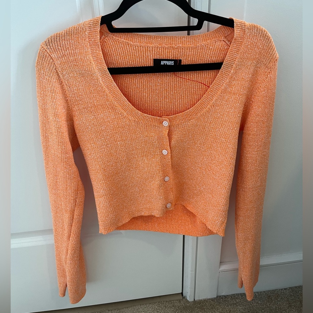 Apparis Orange with White Specks Sweater Size Small
